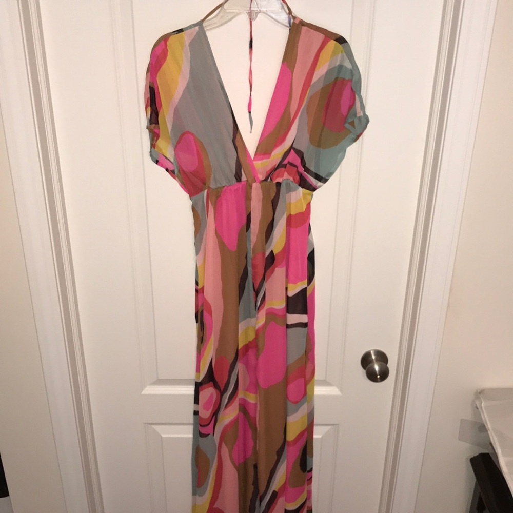 Double slit multi colored maxi dress coverupkaftan